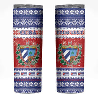 Personalized Cuba Christmas Skinny Tumbler Coat Of Arms Xmas Vibe - Wonder Print Shop