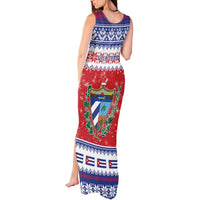 Personalized Cuba Christmas Tank Maxi Dress Coat Of Arms Xmas Vibe - Wonder Print Shop