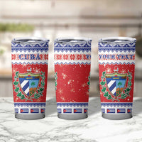 Personalized Cuba Christmas Tumbler Cup Coat Of Arms Xmas Vibe - Wonder Print Shop