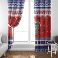 Cuba Christmas Window Curtain Coat Of Arms Xmas Vibe - Wonder Print Shop
