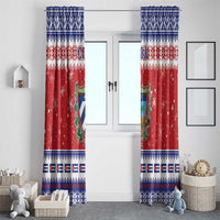 Cuba Christmas Window Curtain Coat Of Arms Xmas Vibe - Wonder Print Shop