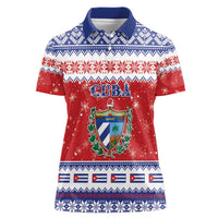Personalized Cuba Christmas Women Polo Shirt Coat Of Arms Xmas Vibe - Wonder Print Shop