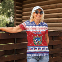 Personalized Cuba Christmas Women Polo Shirt Coat Of Arms Xmas Vibe - Wonder Print Shop