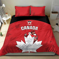 Canada Hockey Bedding Set Maple Leaves Sporty Style