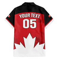Custom Canada Hockey Family Matching Off The Shoulder Long Sleeve Dress and Hawaiian Shirt Maple Leaves Sporty Style