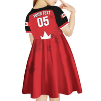 Custom Canada Hockey Kid Short Sleeve Dress Maple Leaves Sporty Style