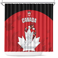 Canada Hockey Shower Curtain Maple Leaves Sporty Style