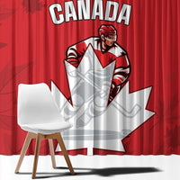 Canada Hockey Window Curtain Maple Leaves Sporty Style