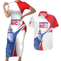 Puerto Rico Baseball Custom Couples Matching Short Sleeve Bodycon Dress and Hawaiian Shirt El Morro Sporty Style