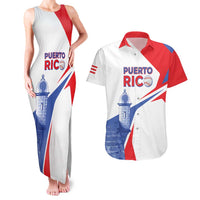 Puerto Rico Baseball Custom Couples Matching Tank Maxi Dress and Hawaiian Shirt El Morro Sporty Style