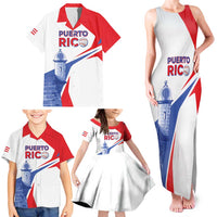 Puerto Rico Baseball Custom Family Matching Tank Maxi Dress and Hawaiian Shirt El Morro Sporty Style