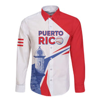 Puerto Rico Baseball Custom Long Sleeve Button Shirt El Morro Sporty Style