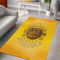 Honor Buffalo Soldiers Area Rug African American Cavalry Yellow Version - Wonder Print Shop