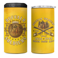 Honor Buffalo Soldiers 4 in 1 Can Cooler Tumbler African American Cavalry Yellow Version - Wonder Print Shop