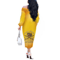 Honor Buffalo Soldiers Off The Shoulder Long Sleeve Dress African American Cavalry Yellow Version - Wonder Print Shop