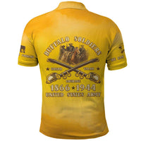 Honor Buffalo Soldiers Polo Shirt African American Cavalry Yellow Version - Wonder Print Shop