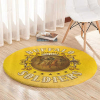 Honor Buffalo Soldiers Round Carpet African American Cavalry Yellow Version - Wonder Print Shop