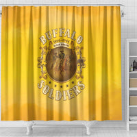 Honor Buffalo Soldiers Shower Curtain African American Cavalry Yellow Version - Wonder Print Shop