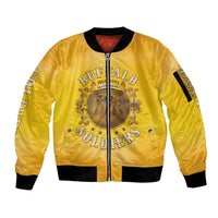 Honor Buffalo Soldiers Sleeve Zip Bomber Jacket African American Cavalry Yellow Version - Wonder Print Shop