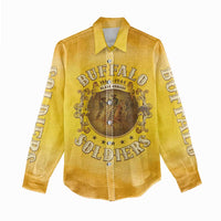 Honor Buffalo Soldiers Women Casual Shirt African American Cavalry Yellow Version - Wonder Print Shop