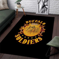 Honor Buffalo Soldiers Area Rug African American Cavalry Black Version - Wonder Print Shop