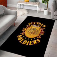Honor Buffalo Soldiers Area Rug African American Cavalry Black Version - Wonder Print Shop