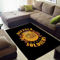 Honor Buffalo Soldiers Area Rug African American Cavalry Black Version - Wonder Print Shop