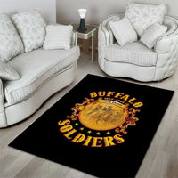 Honor Buffalo Soldiers Area Rug African American Cavalry Black Version - Wonder Print Shop