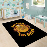 Honor Buffalo Soldiers Area Rug African American Cavalry Black Version - Wonder Print Shop