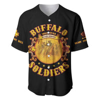 Honor Buffalo Soldiers Baseball Jersey African American Cavalry Black Version - Wonder Print Shop