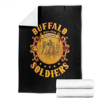 Honor Buffalo Soldiers Blanket African American Cavalry Black Version - Wonder Print Shop