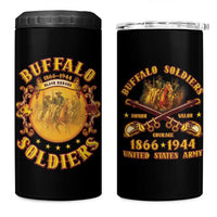 Honor Buffalo Soldiers 4 in 1 Can Cooler Tumbler African American Cavalry Black Version - Wonder Print Shop