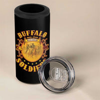 Honor Buffalo Soldiers 4 in 1 Can Cooler Tumbler African American Cavalry Black Version - Wonder Print Shop