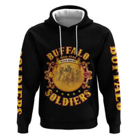 Honor Buffalo Soldiers Hoodie African American Cavalry Black Version - Wonder Print Shop