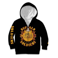 Honor Buffalo Soldiers Kid Hoodie African American Cavalry Black Version - Wonder Print Shop