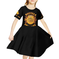 Honor Buffalo Soldiers Kid Short Sleeve Dress African American Cavalry Black Version - Wonder Print Shop
