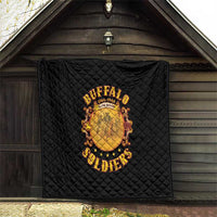 Honor Buffalo Soldiers Quilt African American Cavalry Black Version - Wonder Print Shop