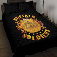 Honor Buffalo Soldiers Quilt Bed Set African American Cavalry Black Version - Wonder Print Shop