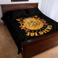 Honor Buffalo Soldiers Quilt Bed Set African American Cavalry Black Version - Wonder Print Shop