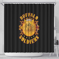 Honor Buffalo Soldiers Shower Curtain African American Cavalry Black Version - Wonder Print Shop