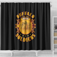 Honor Buffalo Soldiers Shower Curtain African American Cavalry Black Version - Wonder Print Shop