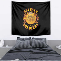 Honor Buffalo Soldiers Tapestry African American Cavalry Black Version - Wonder Print Shop