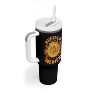 Honor Buffalo Soldiers Tumbler With Handle African American Cavalry Black Version - Wonder Print Shop