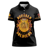 Honor Buffalo Soldiers Women Polo Shirt African American Cavalry Black Version - Wonder Print Shop