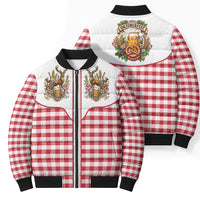 Oktoberfest Bomber Puffer Jacket Country Cowboy Style Red Version