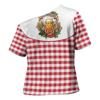 Oktoberfest Cross Shoulder Shirt Country Cowboy Style Red Version