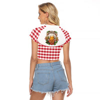 Oktoberfest Raglan Cropped T Shirt Country Cowboy Style Red Version