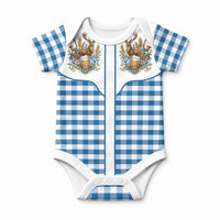 Oktoberfest Baby Onesie Country Cowboy Style Blue Version