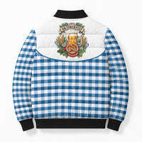 Oktoberfest Bomber Puffer Jacket Country Cowboy Style Blue Version