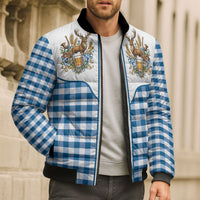 Oktoberfest Bomber Puffer Jacket Country Cowboy Style Blue Version